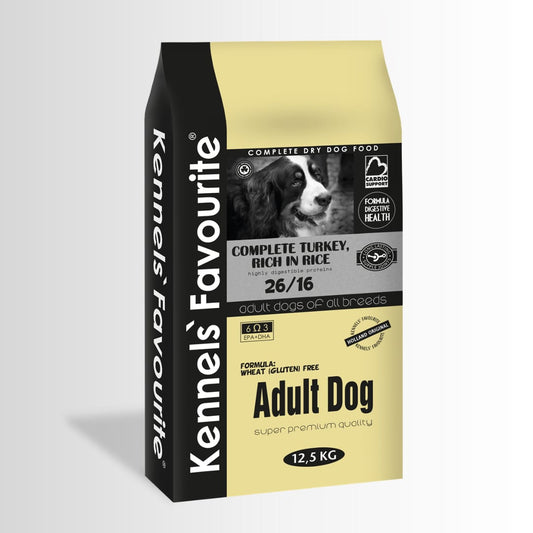 Hrana uscata caini Super Premium - Kennels' Favourite Adult Dog 12.5kg - curcan si orez